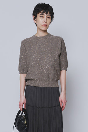 プルミエ アロンディスモン/1er Arrondissementのラメノットコットンハーフスリーブニット(110300/110301)