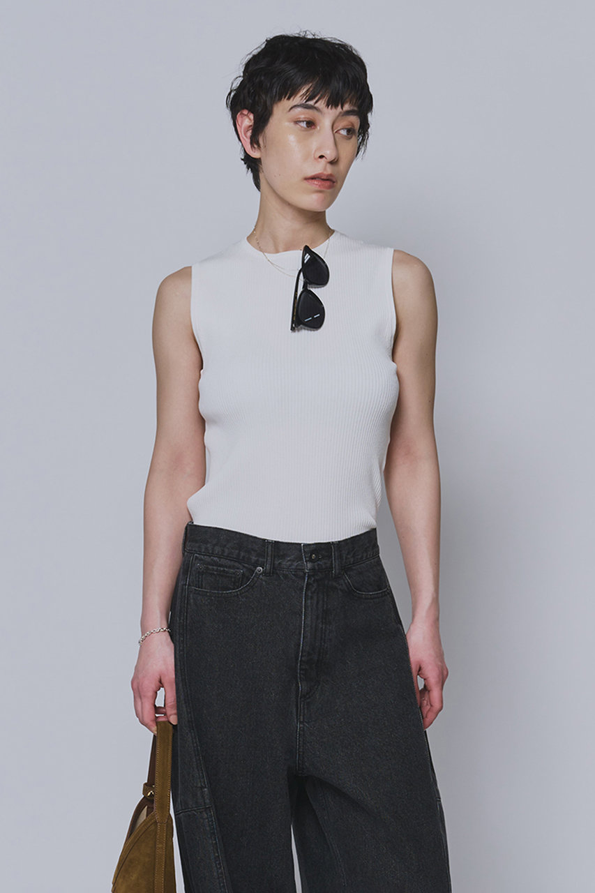 プルミエ アロンディスモン/1er Arrondissementの【予約販売】コットンナイロンニットリブタンク(オフホワイト/B1062AKW423)