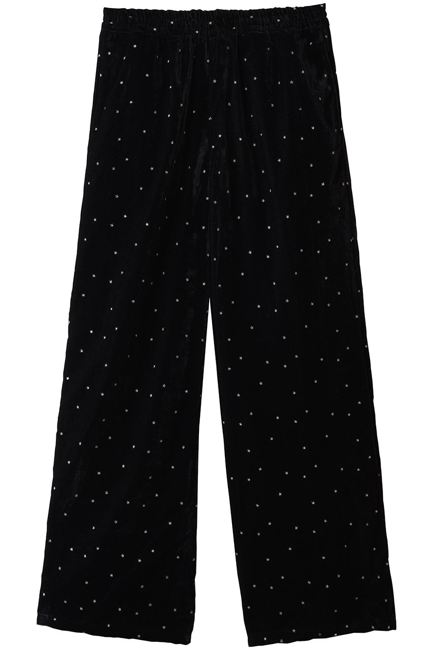 1er Arrondissement 【COUTURE D'ADAM】Stardust Glitter Velvet Easy Wide Pant イージーパンツ (ブラック, 38) プルミエ アロンディスモン ELLE SHOP