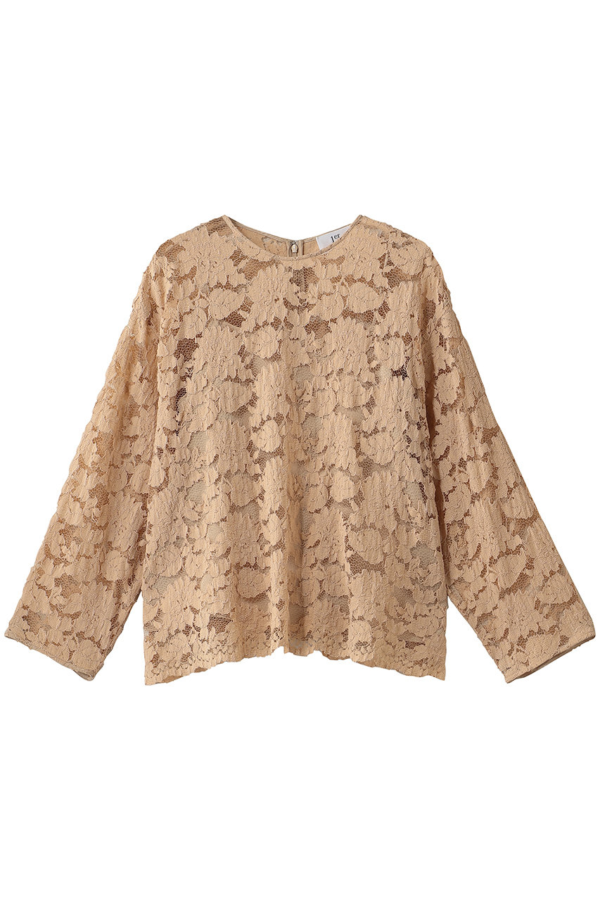 1er Arrondissement コードレースブラウス (ベージュ, 38) プルミエ アロンディスモン ELLE SHOP