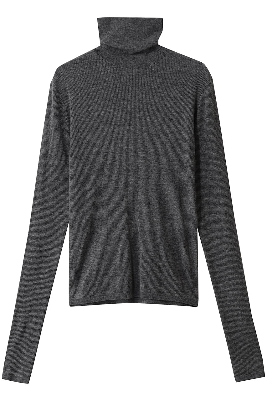 1er Arrondissement 水ビスキニーリブタートルニット (グレー, F) プルミエ アロンディスモン ELLE SHOP
