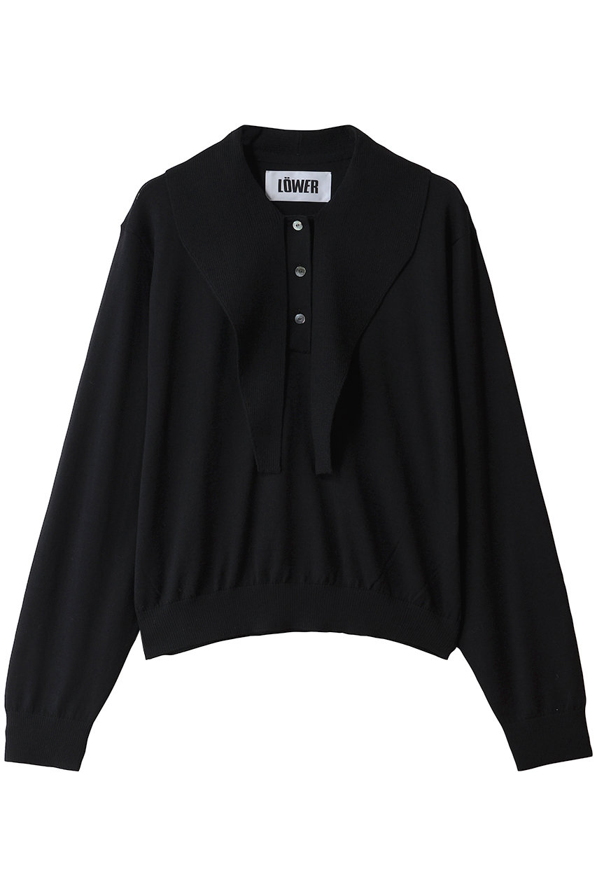 1er Arrondissement 【LOWER】ニットプルオーバー (ブラック, M) プルミエ アロンディスモン ELLE SHOP