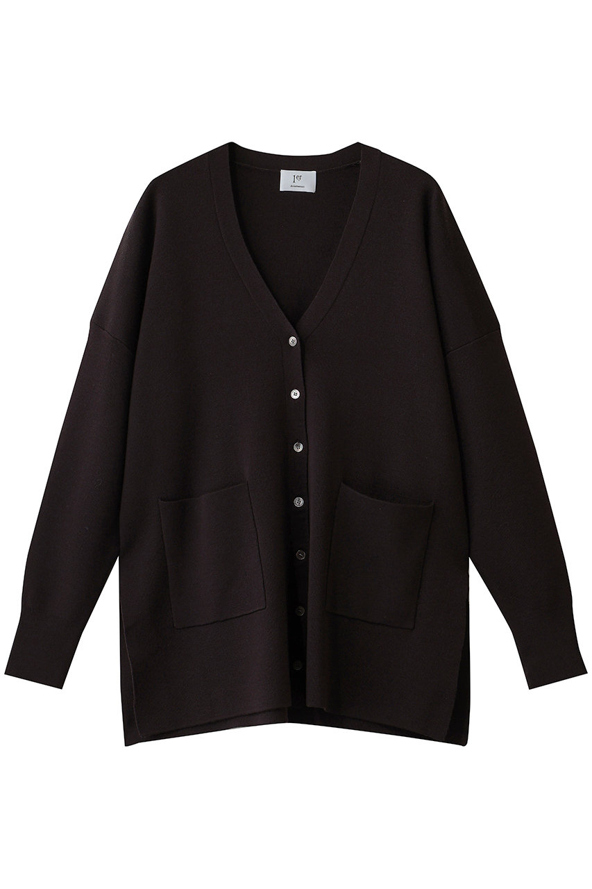 1er Arrondissement ウールスムーススリットカーディガン (ブラウン, F) プルミエ アロンディスモン ELLE SHOP