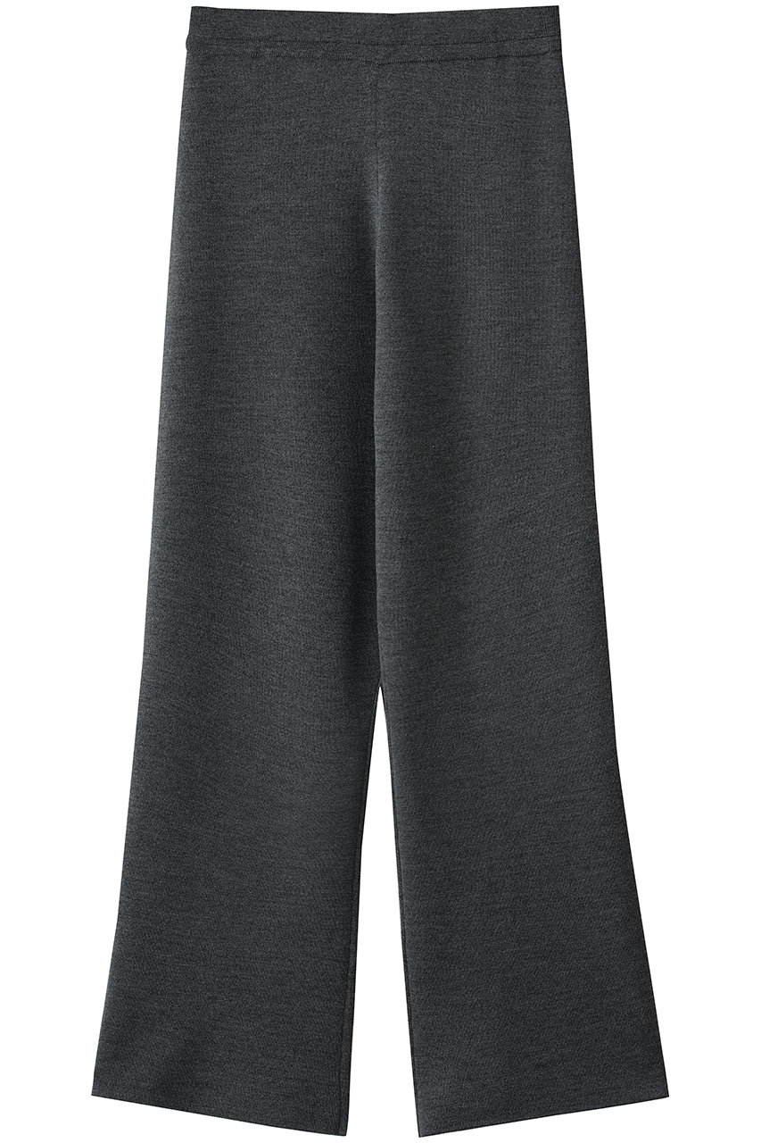 1er Arrondissement ウールスムースストレートニットパンツ (グレー, F) プルミエ アロンディスモン ELLE SHOP