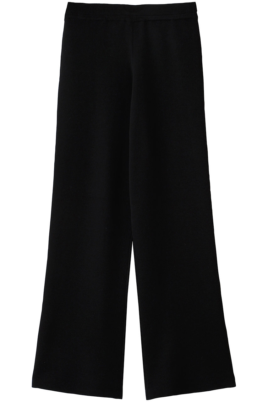 1er Arrondissement ウールスムースストレートニットパンツ (ブラック, F) プルミエ アロンディスモン ELLE SHOP
