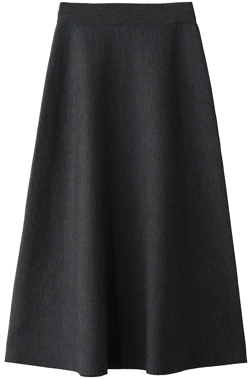 1er Arrondissement スプルウールダブルニットスカート (グレー, F) プルミエ アロンディスモン ELLE SHOP