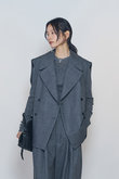ウールツイルダブルブレストジレ