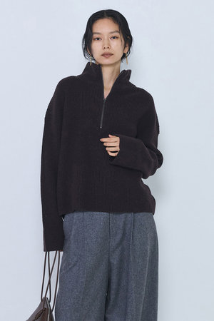 プルミエ アロンディスモン/1er Arrondissementの【予約販売】ハーフZIP畦ニット(110300/110301)