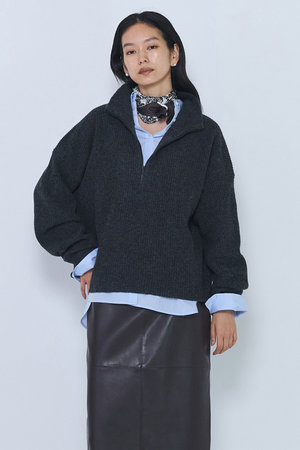 プルミエ アロンディスモン/1er Arrondissementの【予約販売】ハーフZIP畦ニット(110300/110301)
