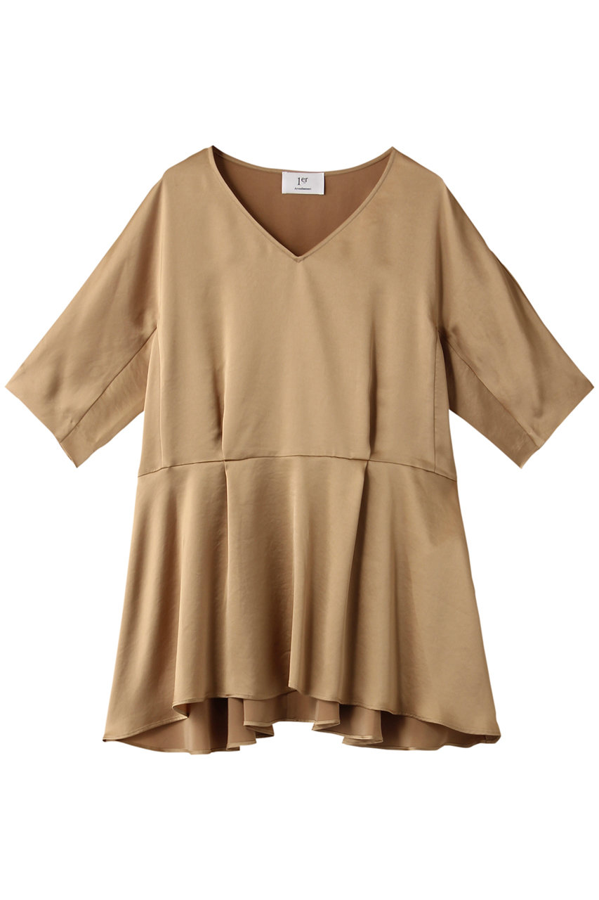 SALE 【30%OFF】 1er Arrondissement プルミエ アロンディスモン ソアパールサテンブラウス ベージュ