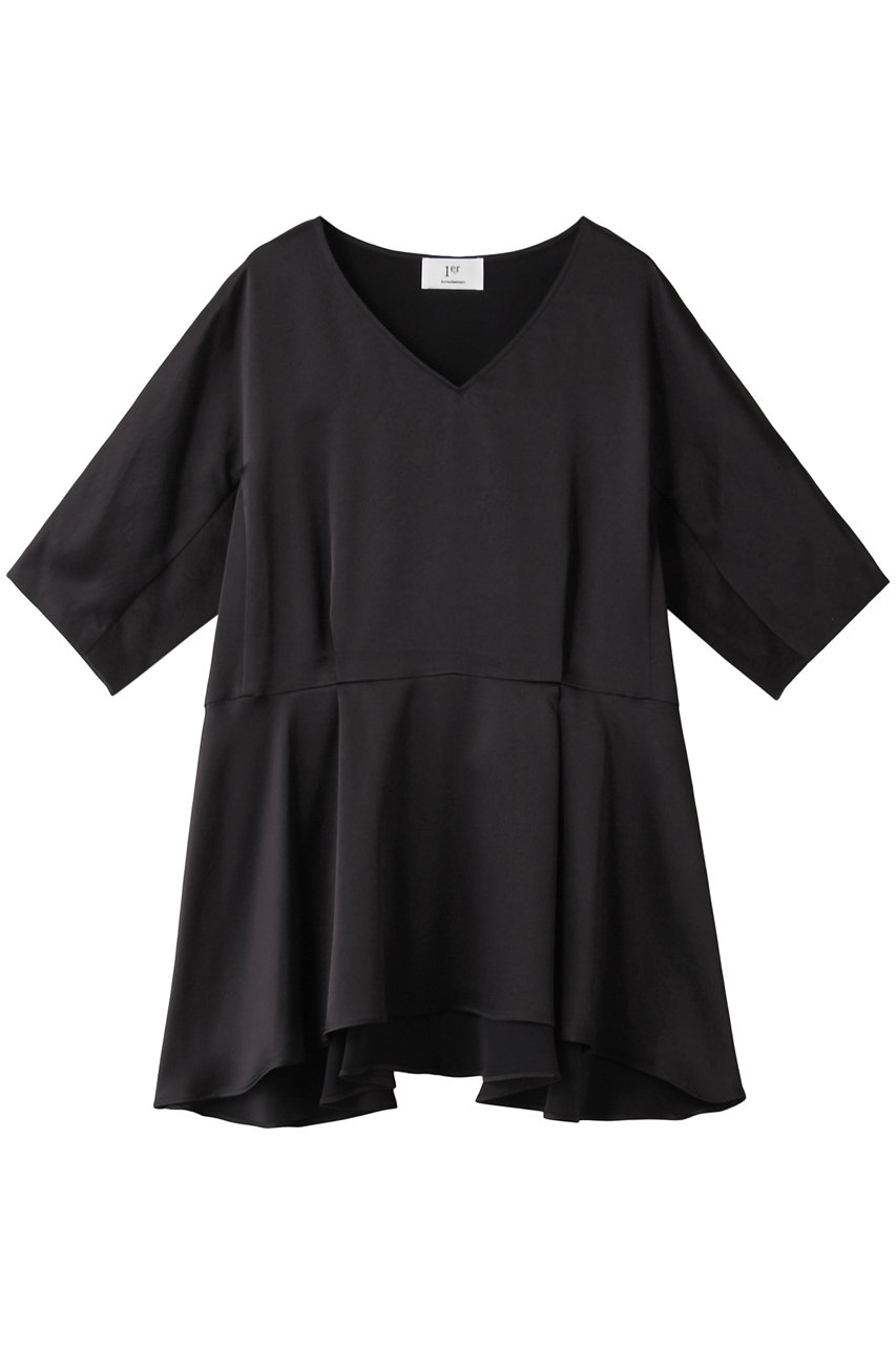 SALE 【30%OFF】 1er Arrondissement プルミエ アロンディスモン ソアパールサテンブラウス ネイビー