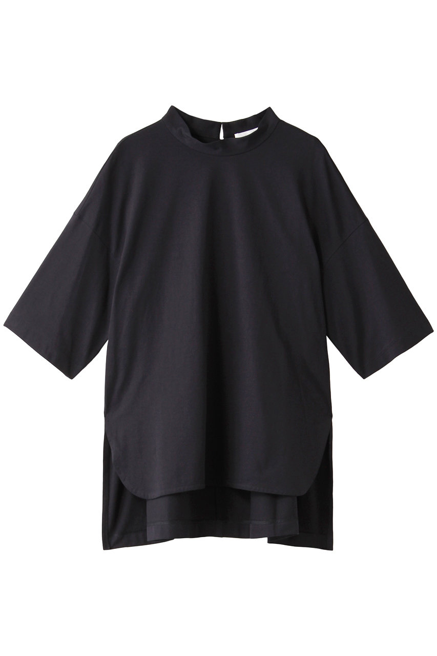 1er Arrondissement プルミエ アロンディスモン ハイネックコットンスウエットプルオーバー ネイビー