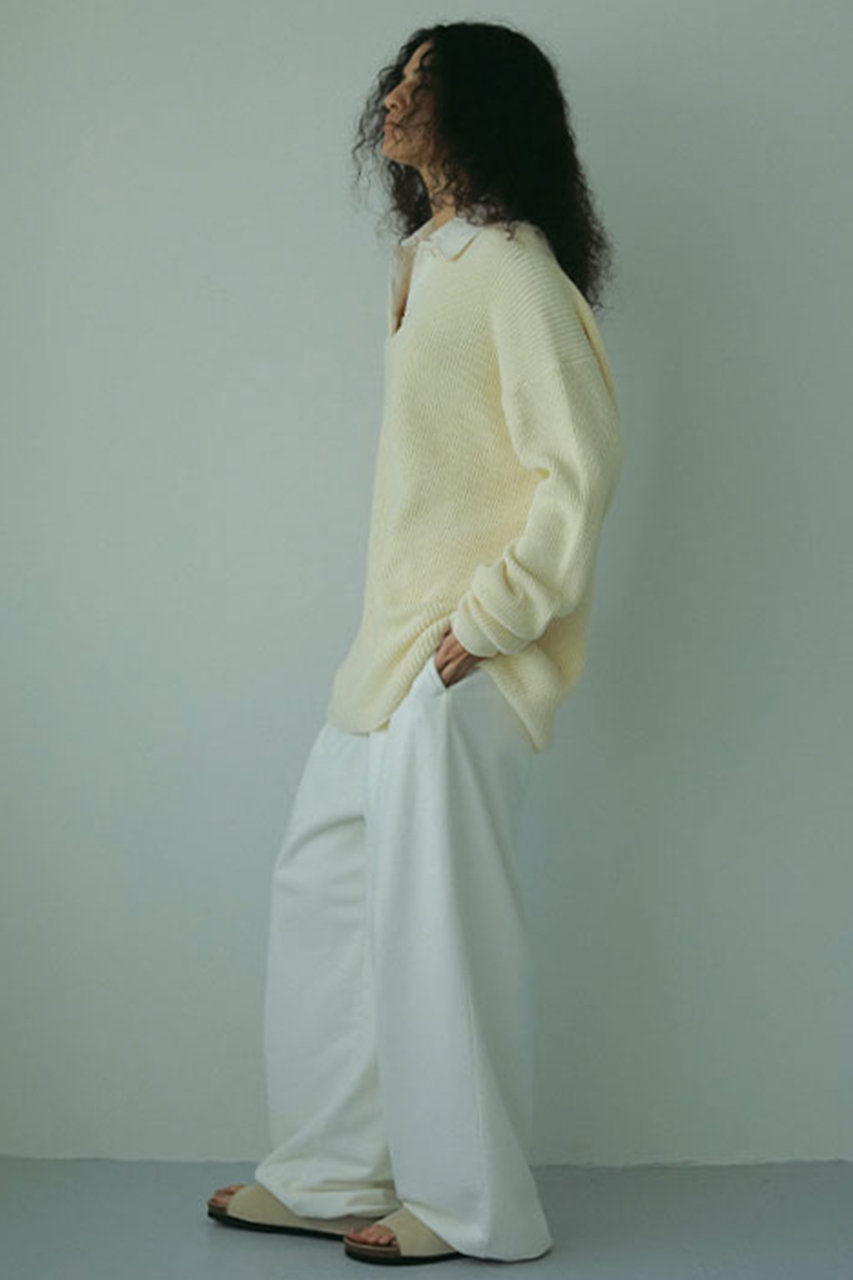 ETRÉ TOKYO ラガーシャツニットプルオーバー WHITE 新品未使用品 ETRÉ TOKYO ラガーシャツニットプルオーバー WHITE