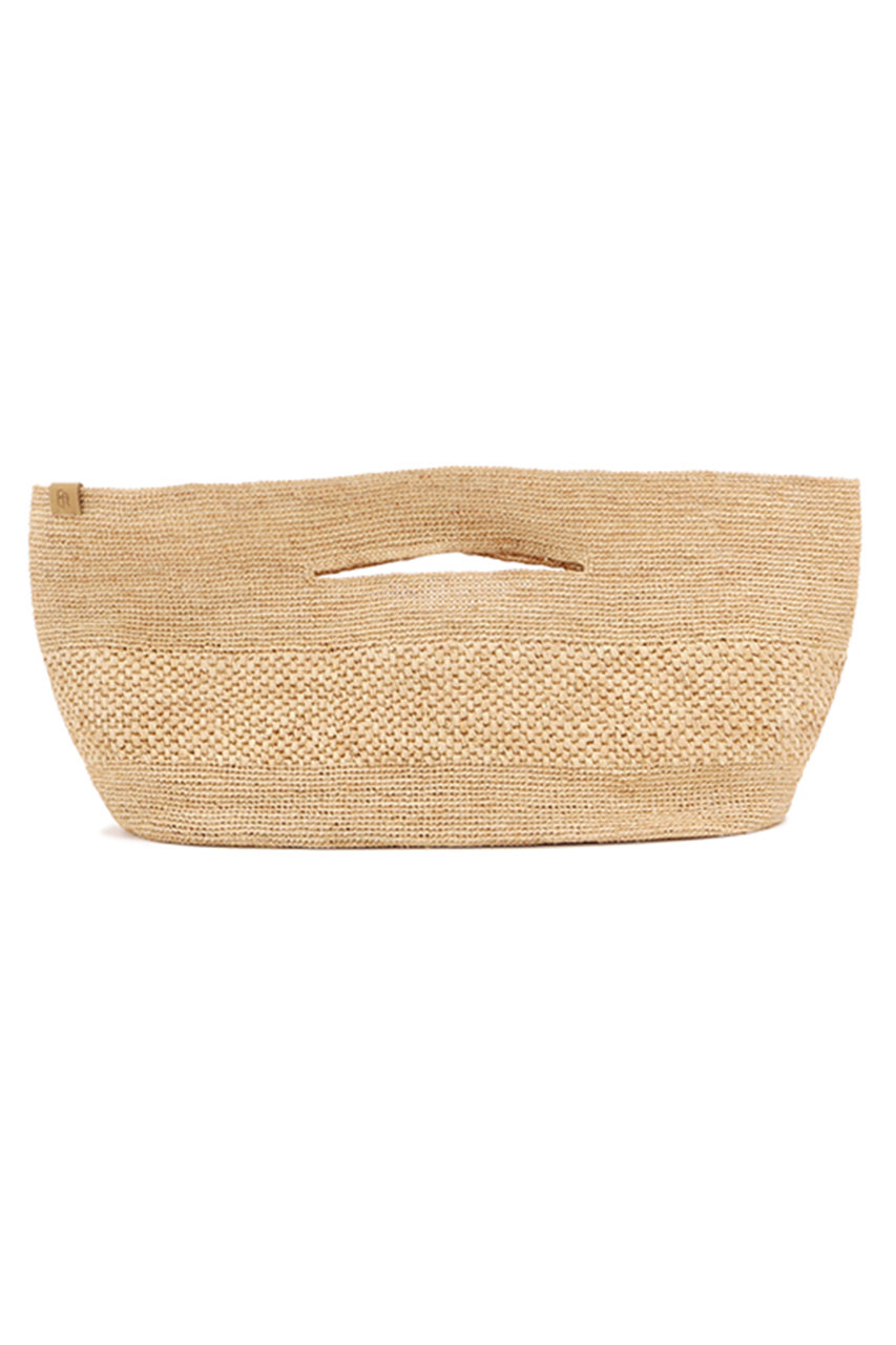 ETRE ブラック かごバッグ ランドスケープラフィアバッグ