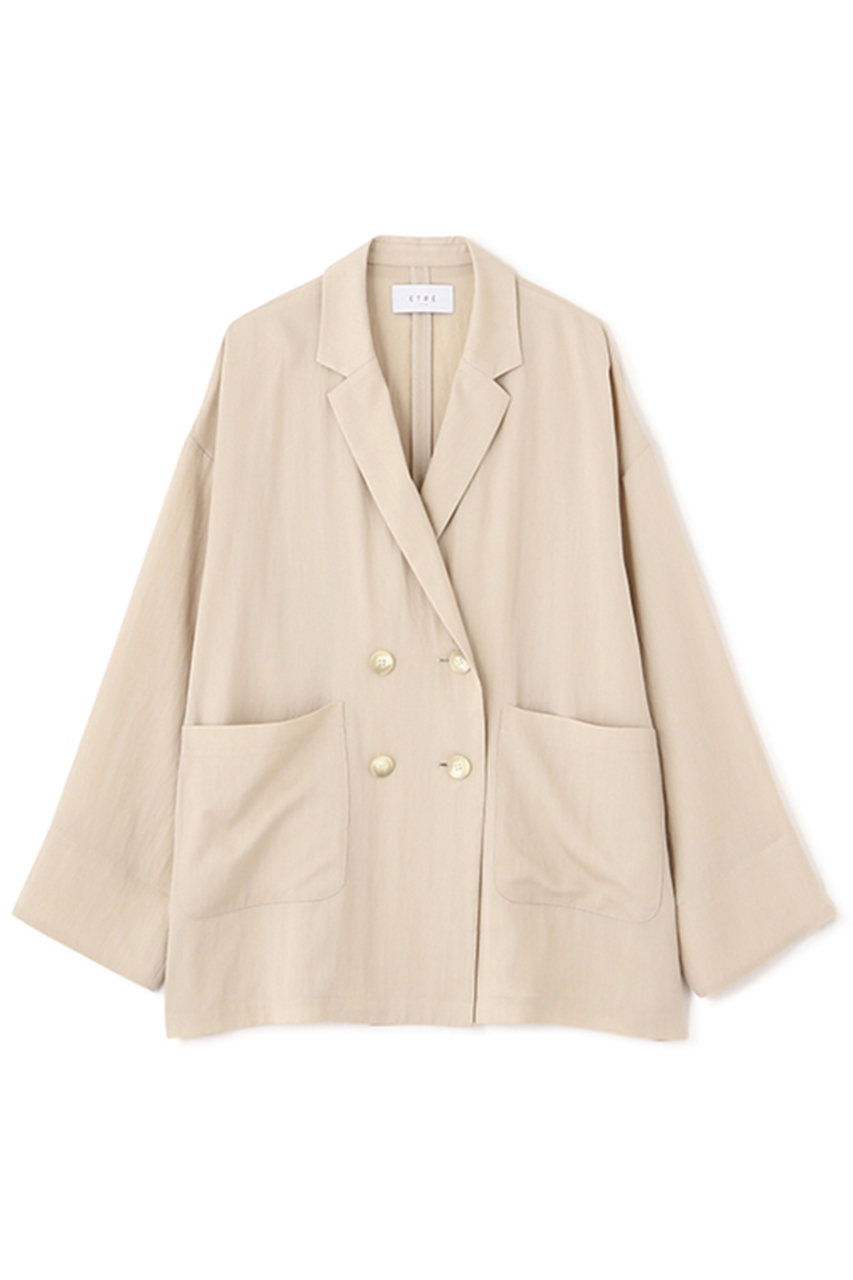 ETRÉ ベージュ テーラードジャケット ETRE TOKYO(エトレトウキョウ)｜ダブルブレストエアリー