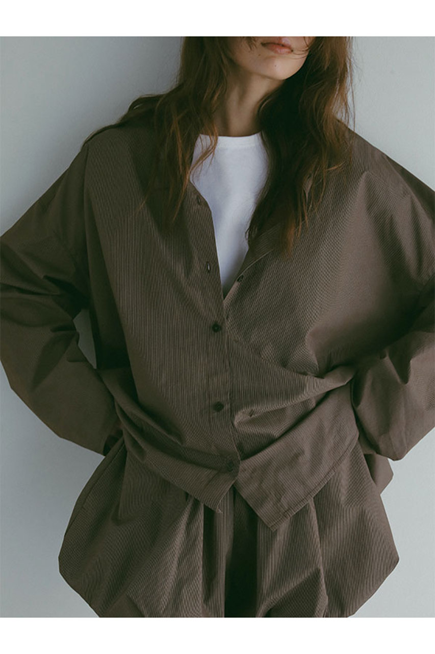 ETRE TOKYO ストライプボックスシャツ (ブラウン, F) エトレトウキョウ ELLE SHOP ETRE TOKYO ストライプボックスシャツ (ブラウン, F) エトレトウキョウ ELLE SHOP