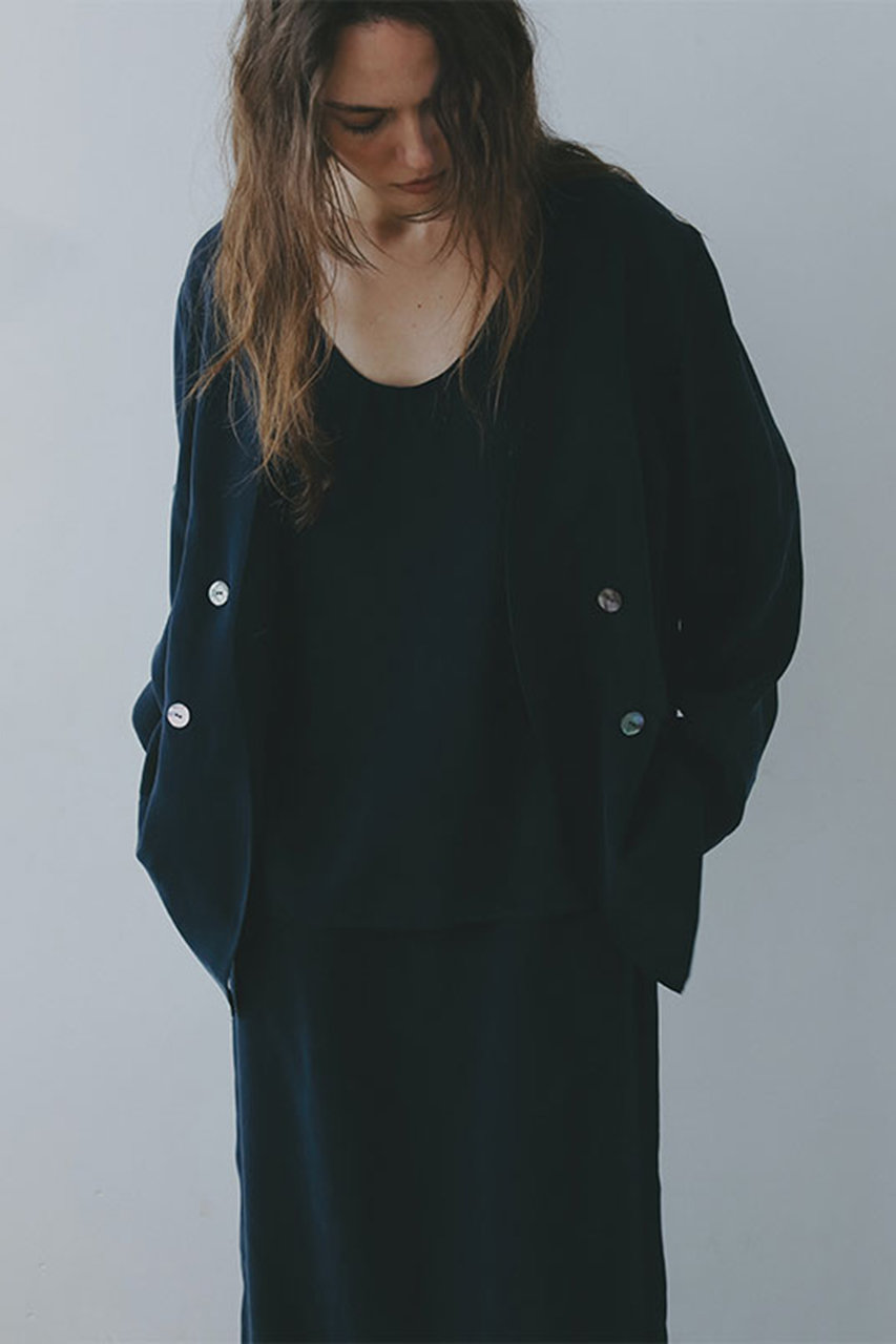 ETRE TOKYO キュプラシャツジャケット (ネイビー, S) エトレトウキョウ ELLE SHOP ETRE TOKYO キュプラシャツジャケット (ネイビー, S) エトレトウキョウ ELLE SHOP