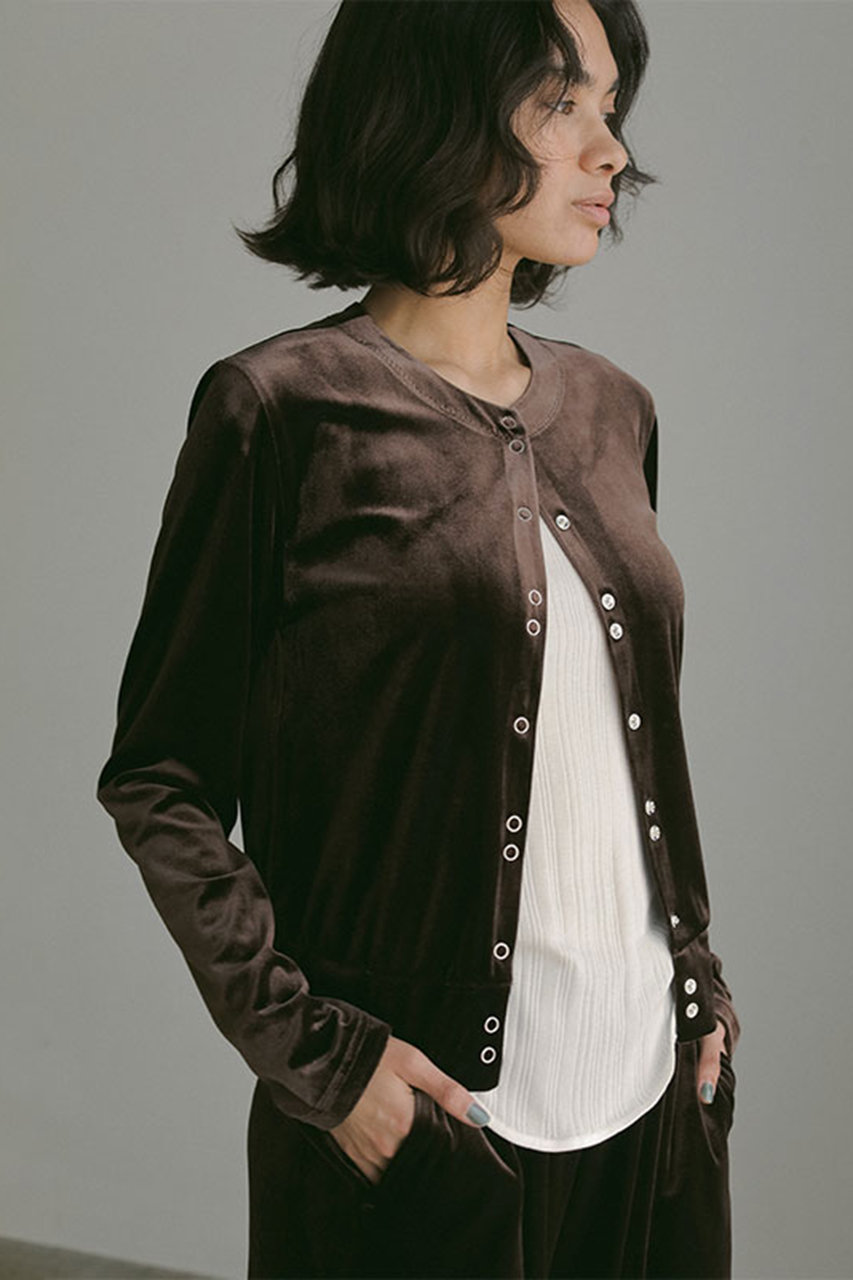 ETRE TOKYO リングドットベロアトップス (ブラウン, F) エトレトウキョウ ELLE SHOP ETRE TOKYO リングドットベロアトップス (ブラウン, F) エトレトウキョウ ELLE SHOP