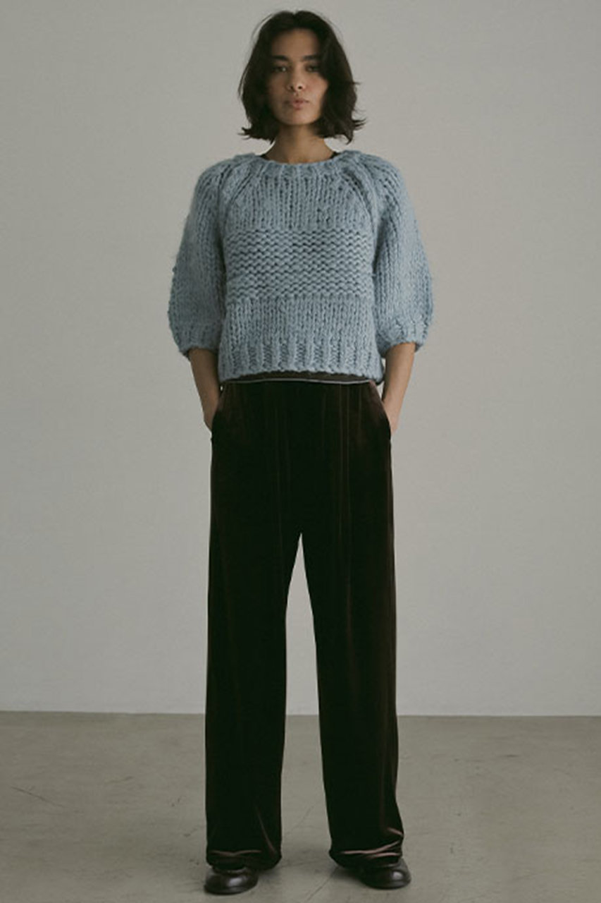 ETRE TOKYO(エトレトウキョウ)｜リラクシーベロアパンツ/ブラウン の