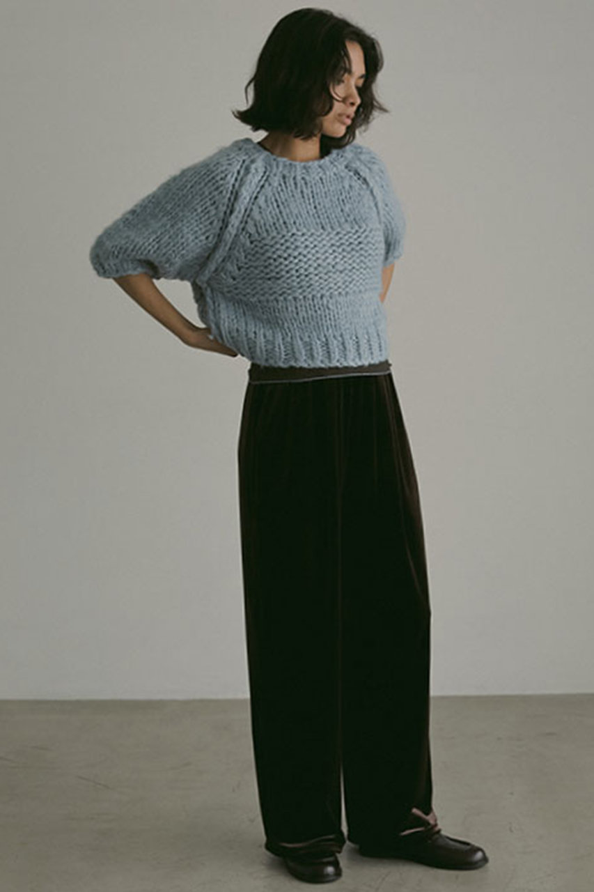 ETRE TOKYO(エトレトウキョウ)｜リラクシーベロアパンツ/ブラウン の