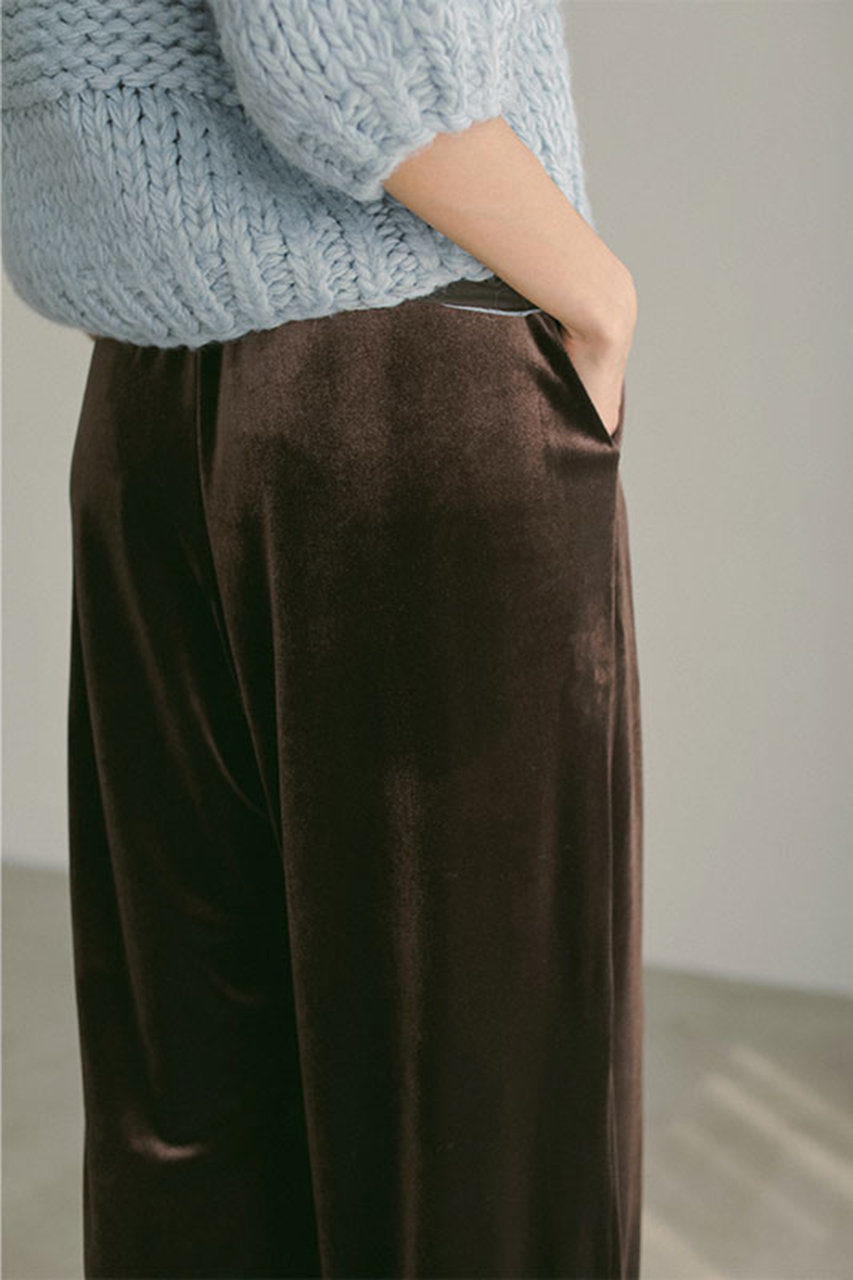 ETRE TOKYO(エトレトウキョウ)｜リラクシーベロアパンツ/ブラウン の