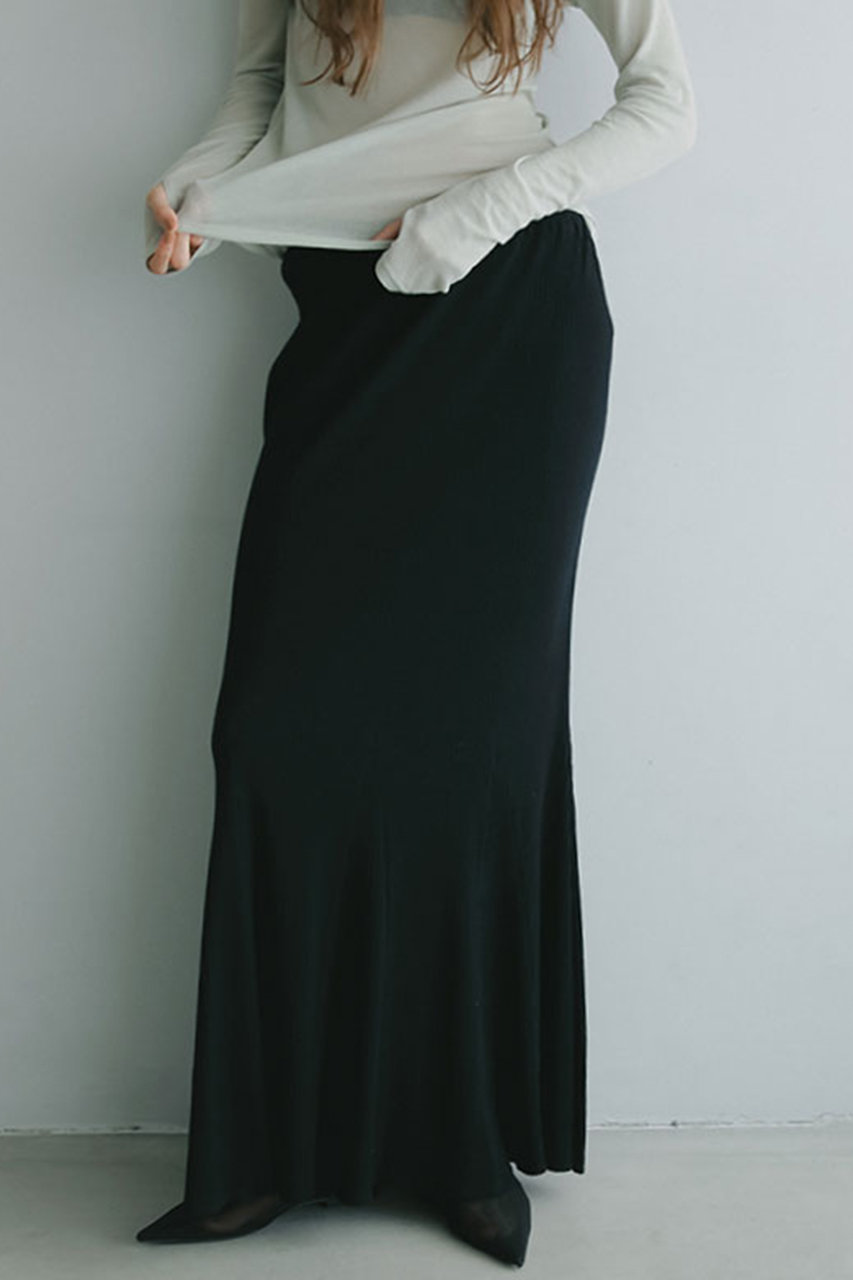 ETRE TOKYO ランダムリブロングマーメイドスカート (ブラック, S) エトレトウキョウ ELLE SHOP ETRE TOKYO ランダムリブロングマーメイドスカート (ブラック, S) エトレトウキョウ ELLE SHOP