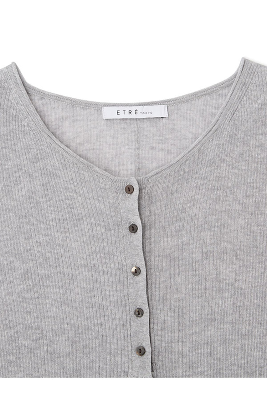 【新品未使用】シアーハイゲージニットカーディガン　etre tokyo ETRE TOKYO - シアーハイゲージニットカーディガン (BROWN