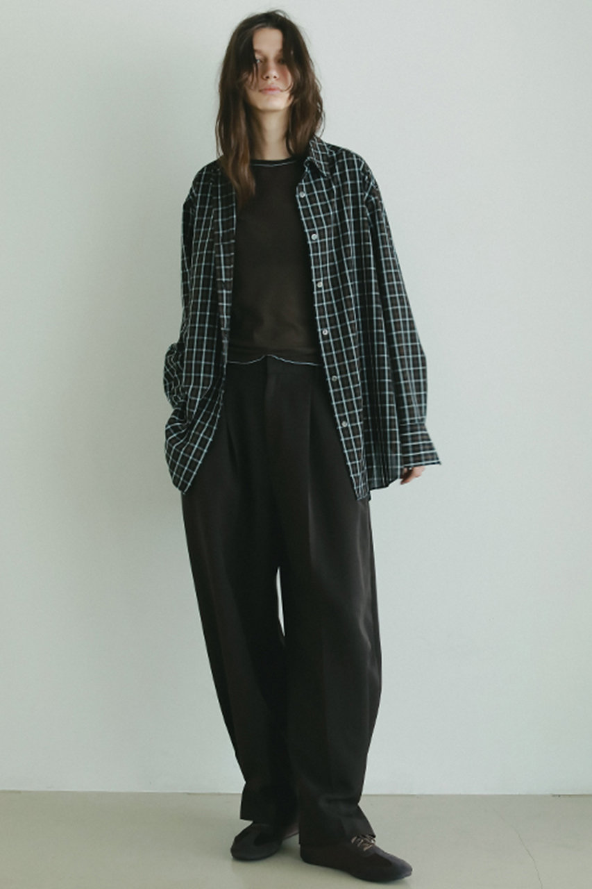 ETRE TOKYO ブラウン チェック柄シャツ Fサイズ ETRE TOKYO(エトレトウキョウ)｜オリジナルマルチチェックシャツ