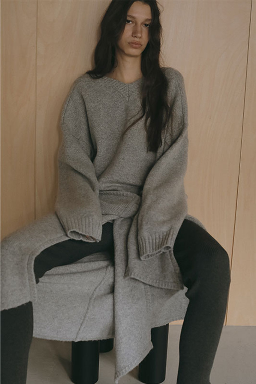 エトレトウキョウ/ETRE TOKYOのVネック2wayニットプルオーバー(グレー/1225611146-0)