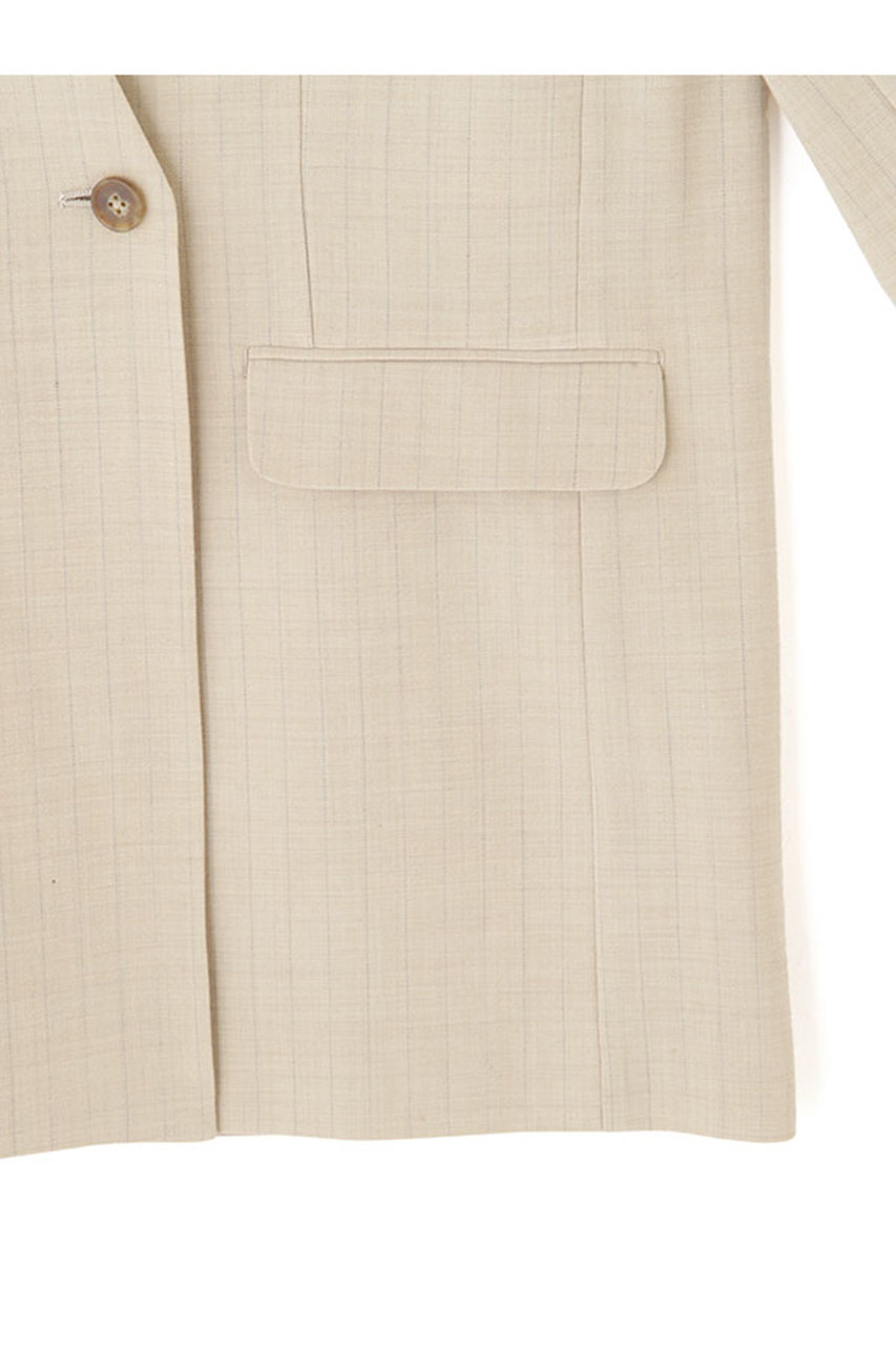 ETRE' TOKYO ノーカラージャケット Mサイズ ベージュ ETRE TOKYO ジャケット ノーカラージャケット リネンノーカラー