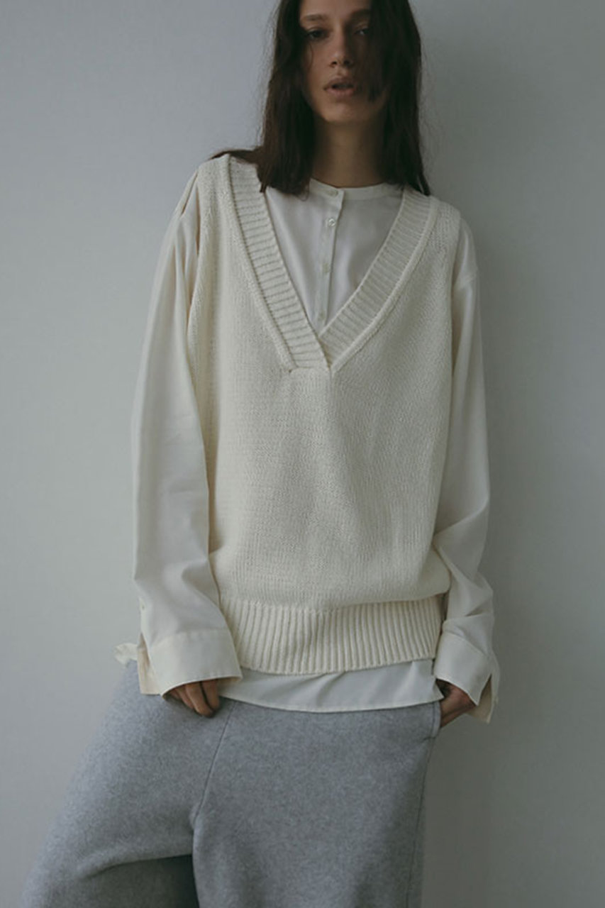 ETRE TOKYO Vネックスリーブレスニットプルオーバー (ホワイト, F) エトレトウキョウ ELLE SHOP ETRE TOKYO Vネックスリーブレスニットプルオーバー (ホワイト, F) エトレトウキョウ ELLE SHOP