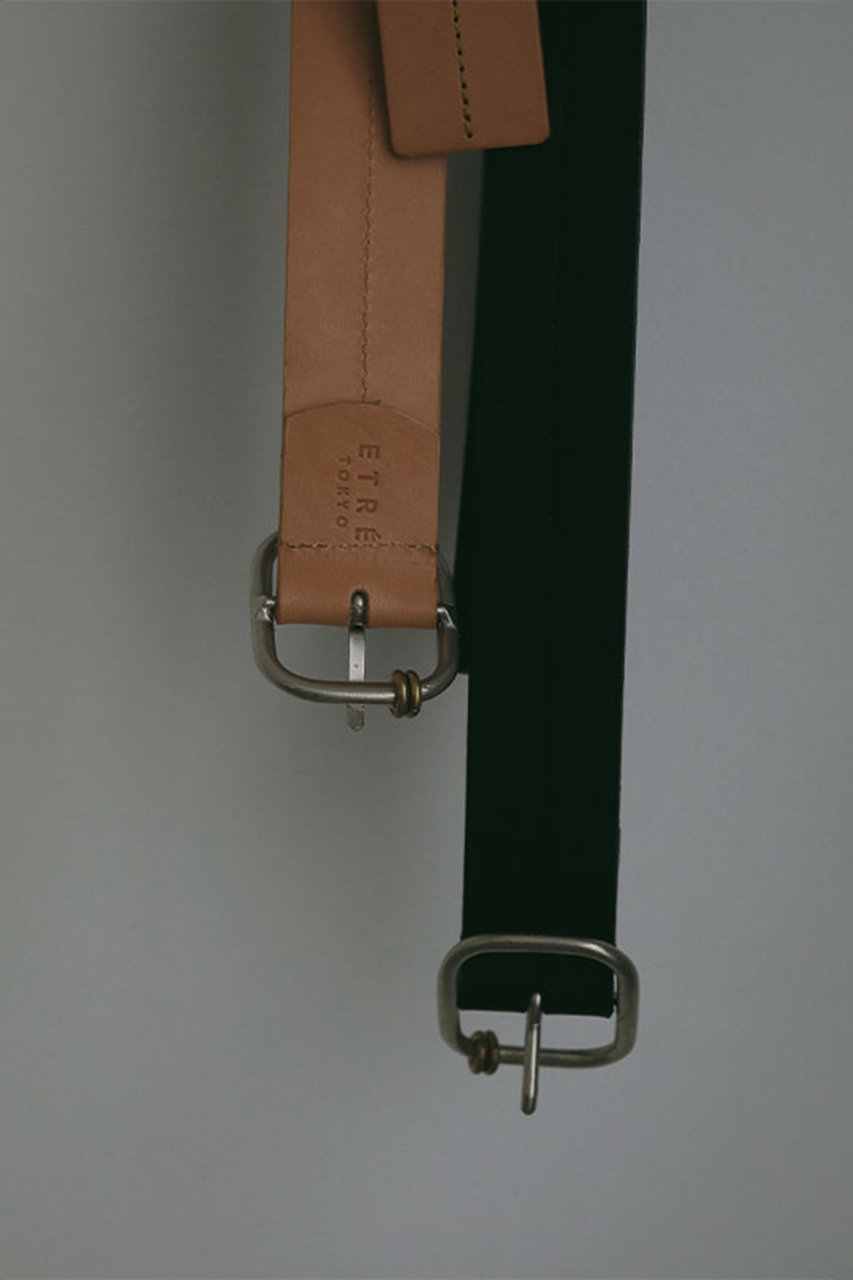 【新品未使用】etre ブラスリングバックルセンターステッチベルト　ベージュ ブラスリングバックルセンターステッチベルト(F BEIGE): グッズ