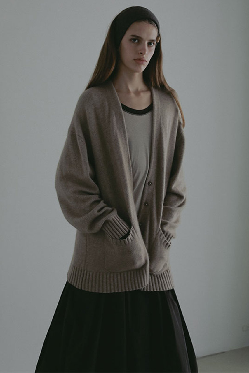 プレーンステッチVネックニットカーディガン