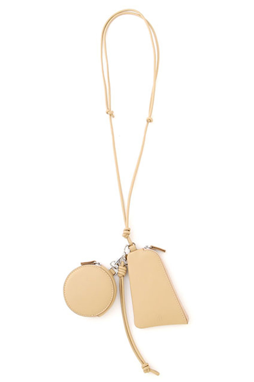 ETRE TOKYO(エトレトウキョウ)｜レザーコードマルチポーチ/ベージュ の