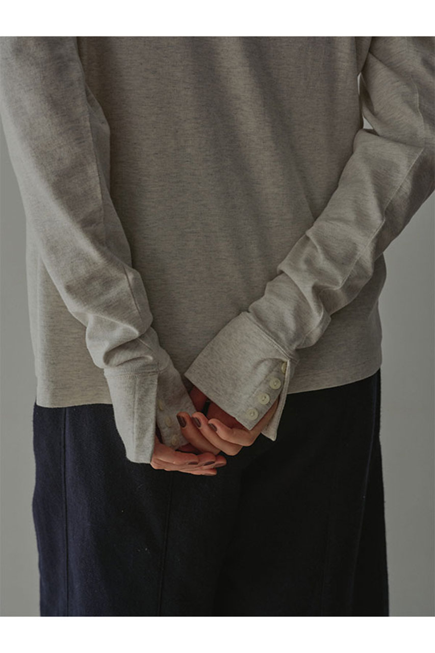 ETRE TOKYO(エトレトウキョウ)｜カフボタンロンTee/ライトグレー の