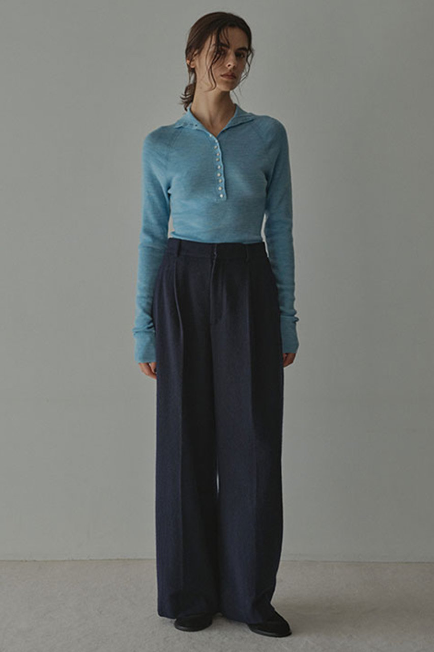 コットンセミワイドパンツ　ブルー　etre tokyo コットンセミワイドパンツ/ETRETOKYO 1224520075 - Select Shop Loozel
