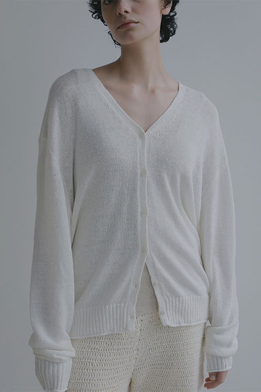 エトレトウキョウ/ETRE TOKYOの【予約販売】リリヤーンリネンVネックカーディガン(ホワイト/1226204094-0)