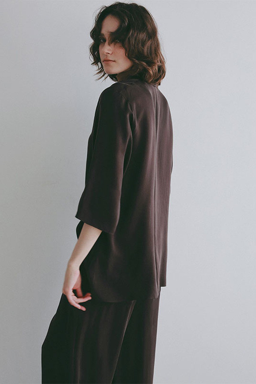 etretokyo 麻シャツ　ブラウン ETRE TOKYO - 2WAYシルエットリネンシャツ - WHITE | ADDICT WEB SHOP