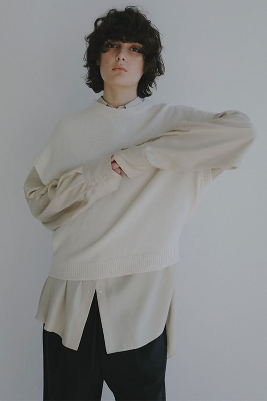 ウールカシミヤスリーブレスニットプルオーバー