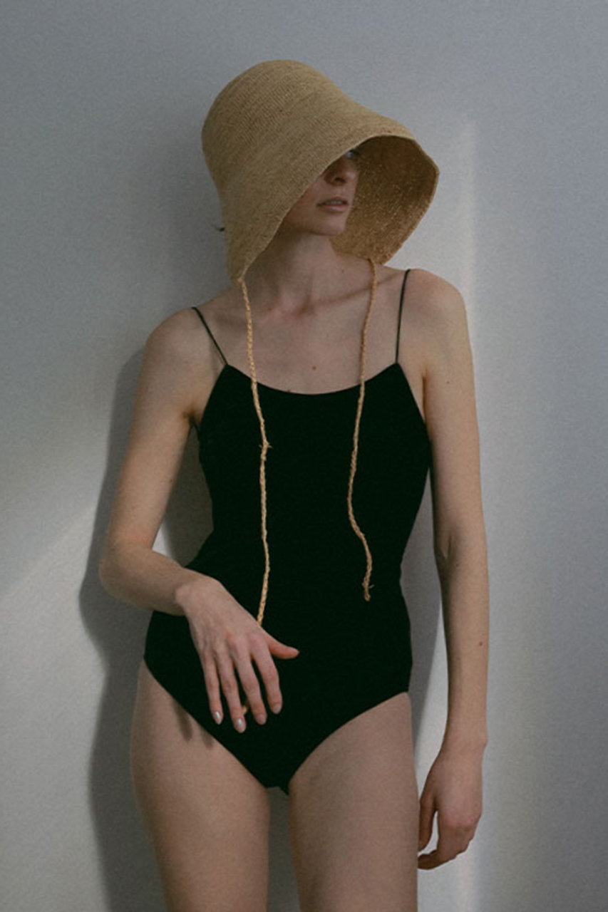 ラフィアボンネットハット