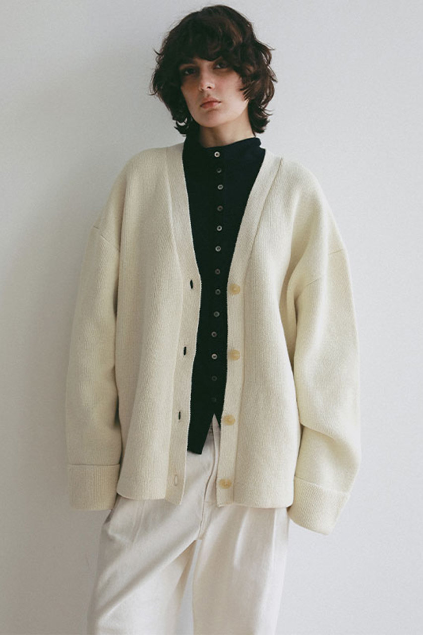 ダブルフェイスVネックニットカーディガン