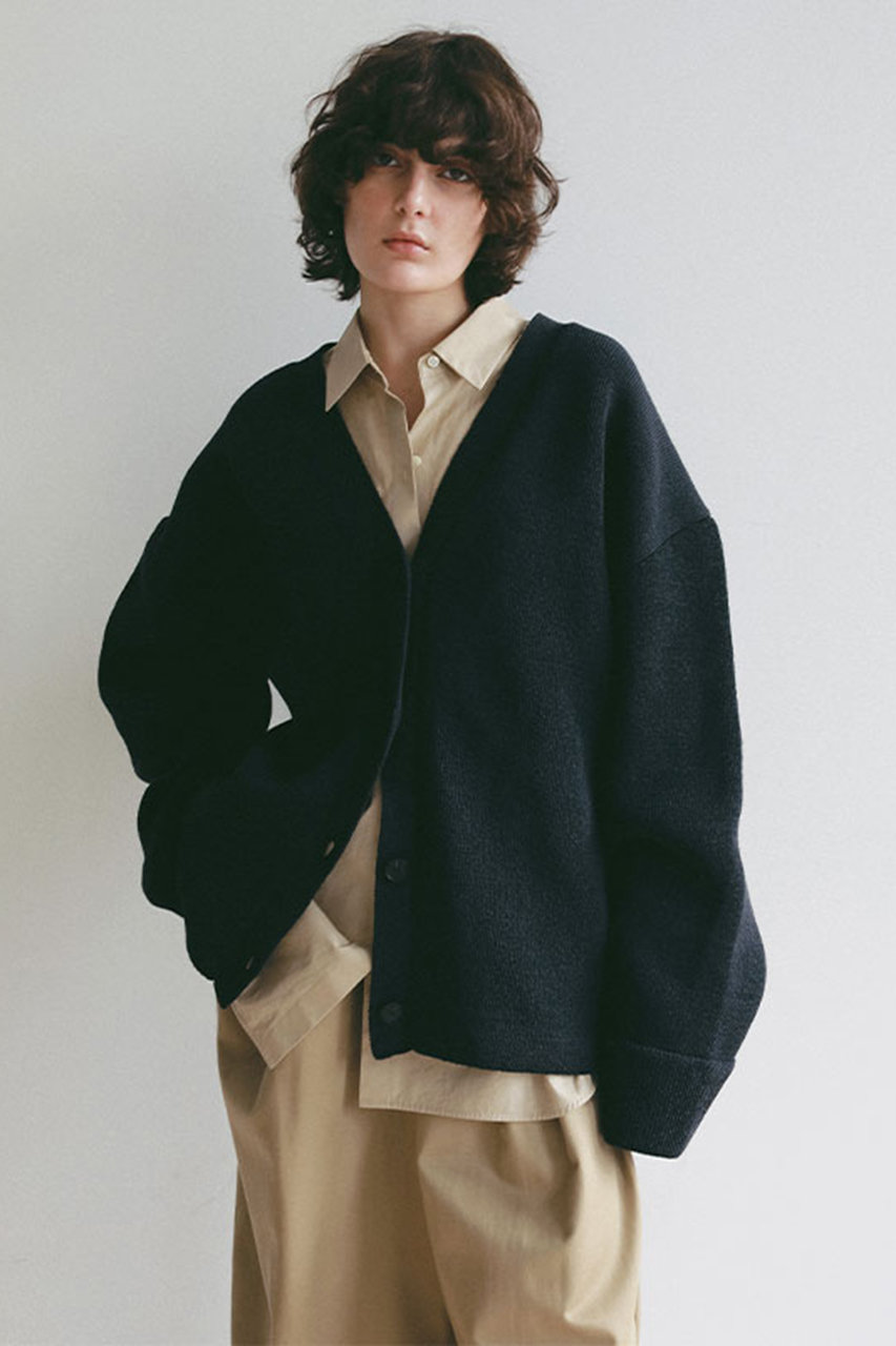 ダブルフェイスVネックニットカーディガン