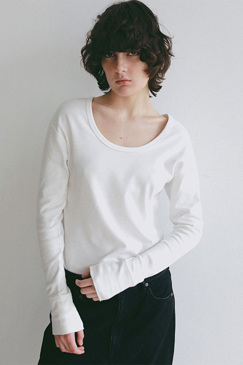 オーガニックコットンUネックロンTee