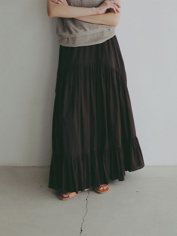 エトレトウキョウ/ETRE TOKYOの【予約販売】エアリーコットンガーメントダイボリュームスカート(ブラウン/1226321160-0)