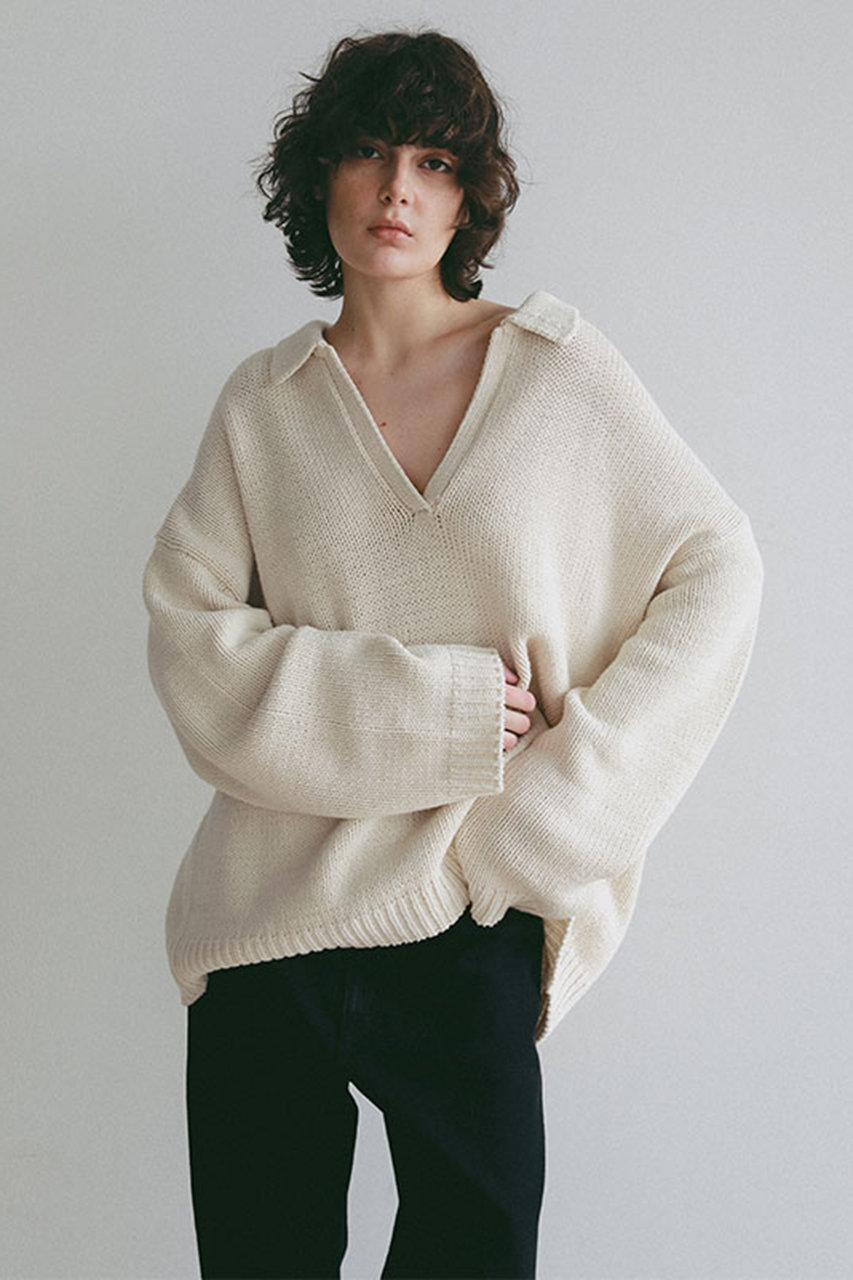 オーバーサイズスキッパーニットプルオーバー