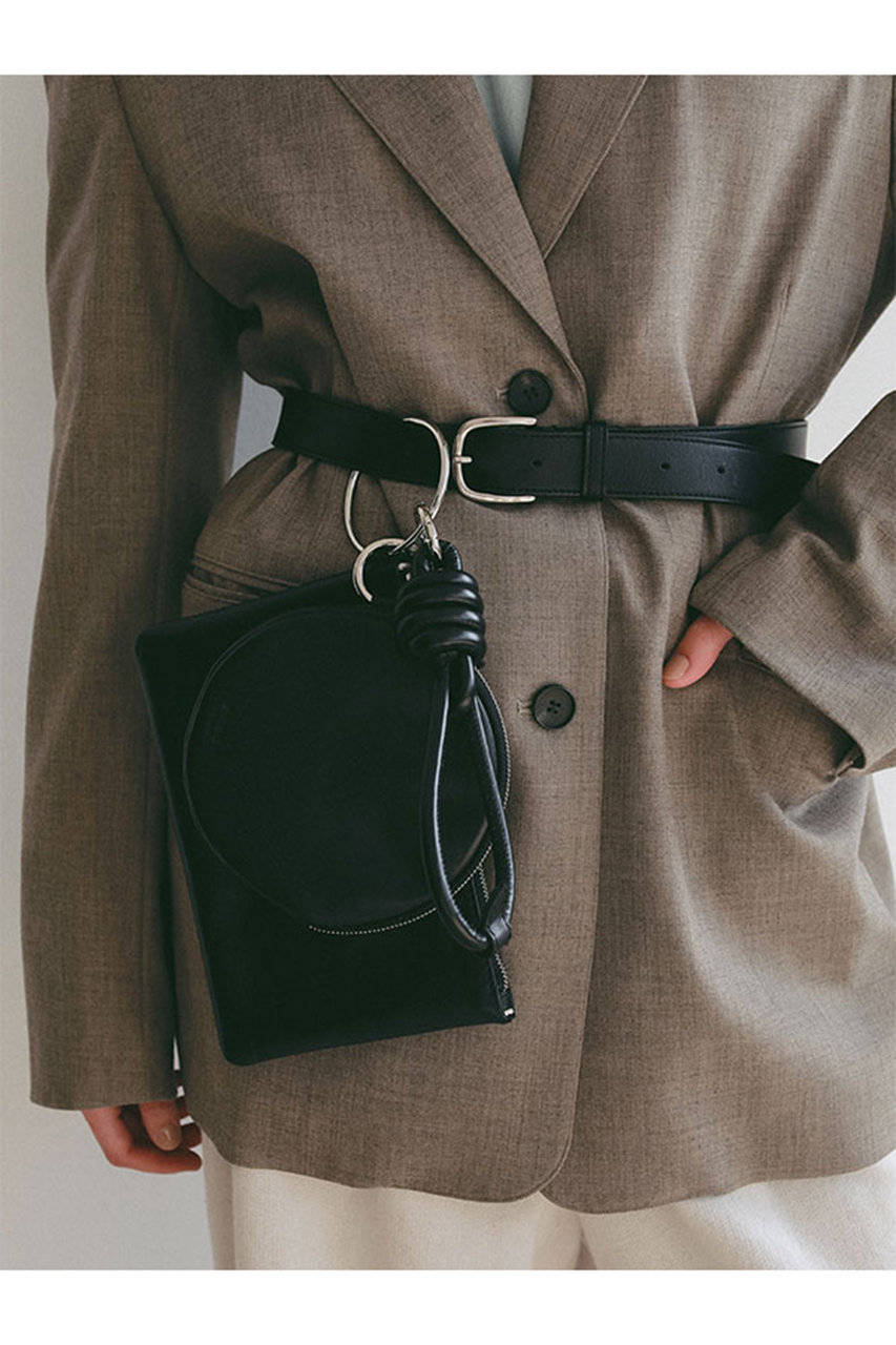 ETRE TOKYO(エトレトウキョウ)｜ブラスバックルレザーベルト/ブラック