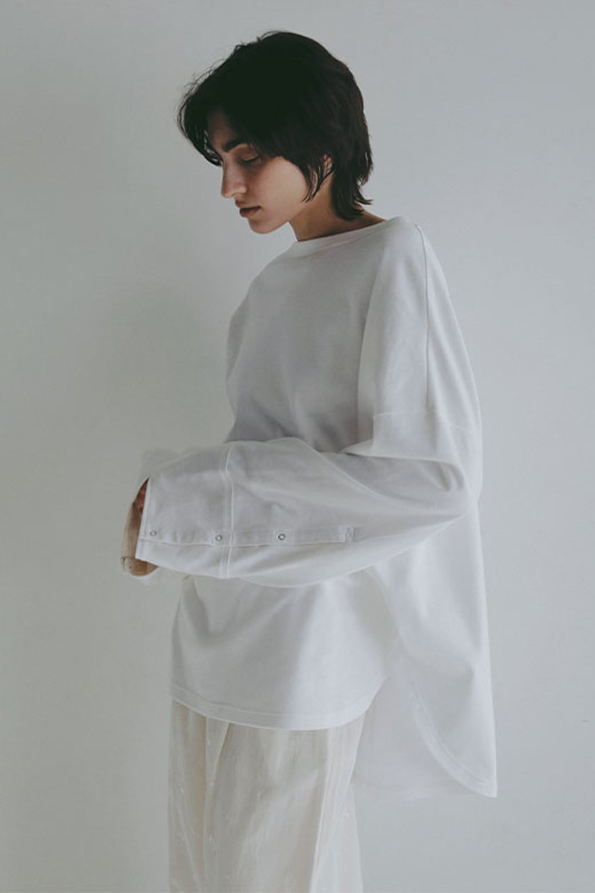 ETRE TOKYO(エトレトウキョウ)｜ボートネックカフスロンTee/ホワイト
