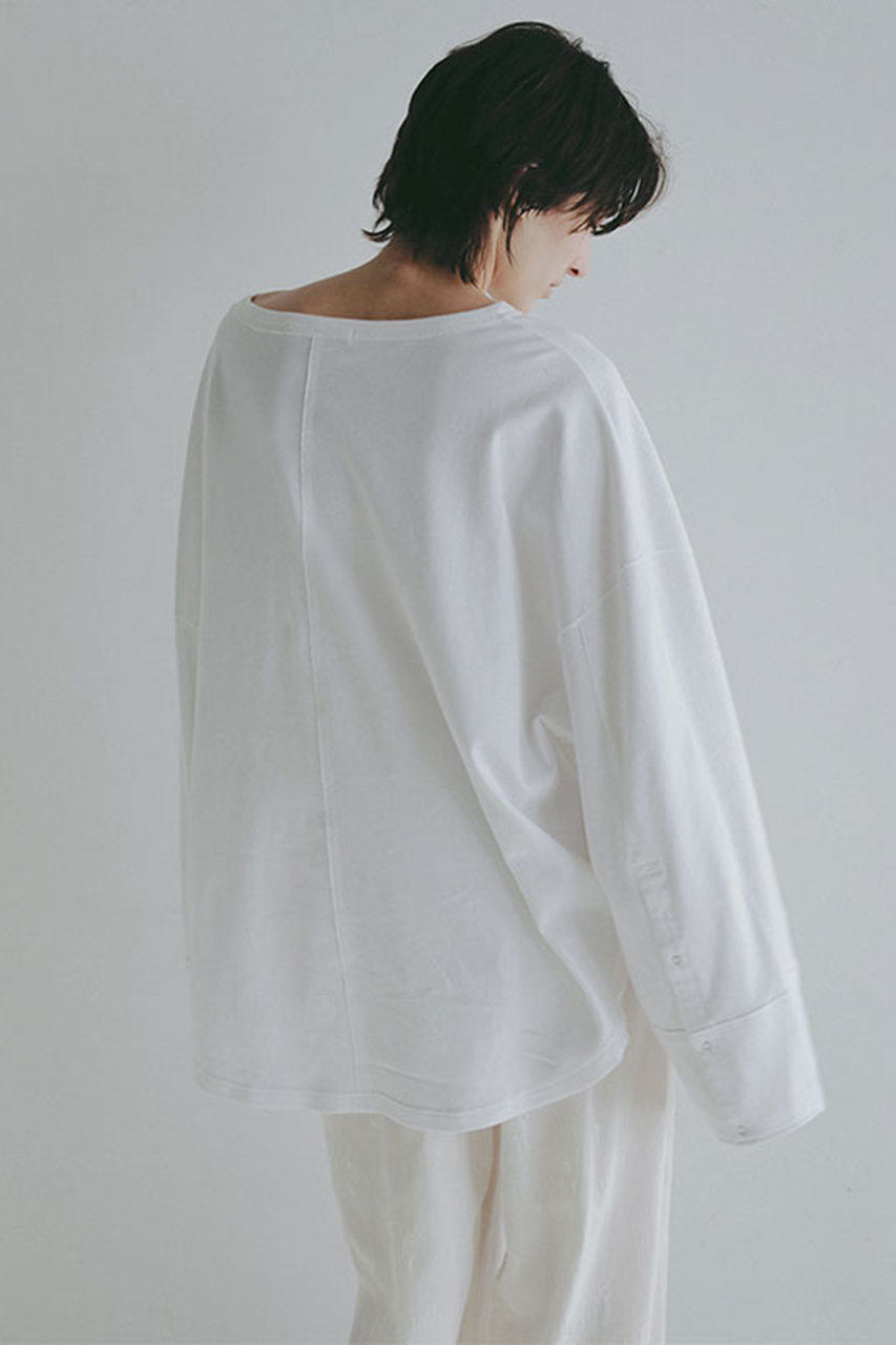 ETRE TOKYO(エトレトウキョウ)｜ボートネックカフスロンTee/ホワイト