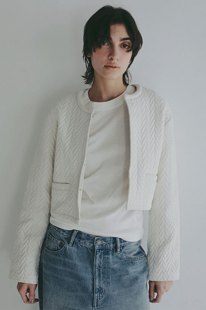 キルトショートカーディガン