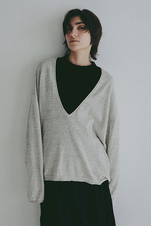 エトレトウキョウ/ETRE TOKYOのコットンリネンハイゲージネックニットプルオーバー(110300/110301)